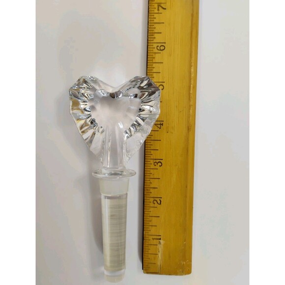Mikasa Lead Crystal Venus Heart Faceted Clear Glass Wine Bottle Stopper - Picture 8 of 14
